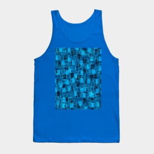 Blue Rectangle Pattern Tank Top